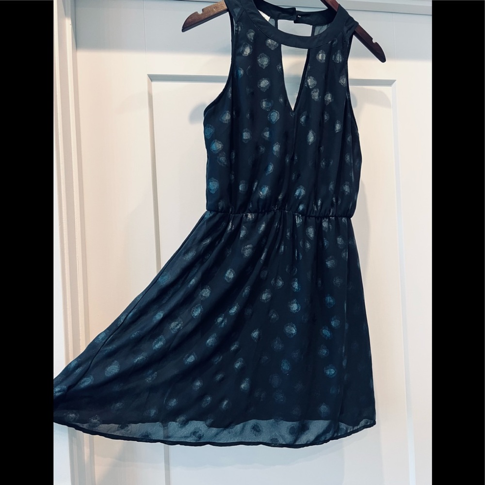 Metallic Dot Pattern, A-Line Mini Dress